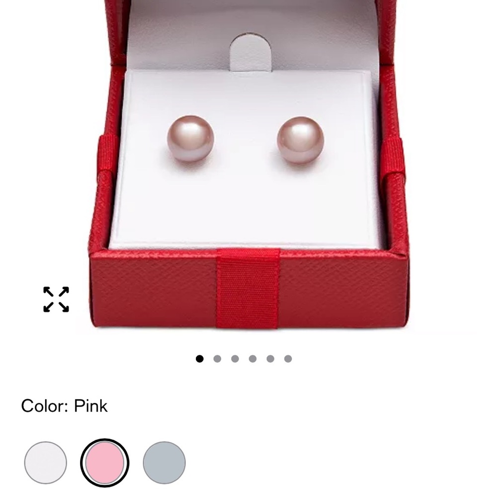 Elegant Pink Pearl Stud Earrings